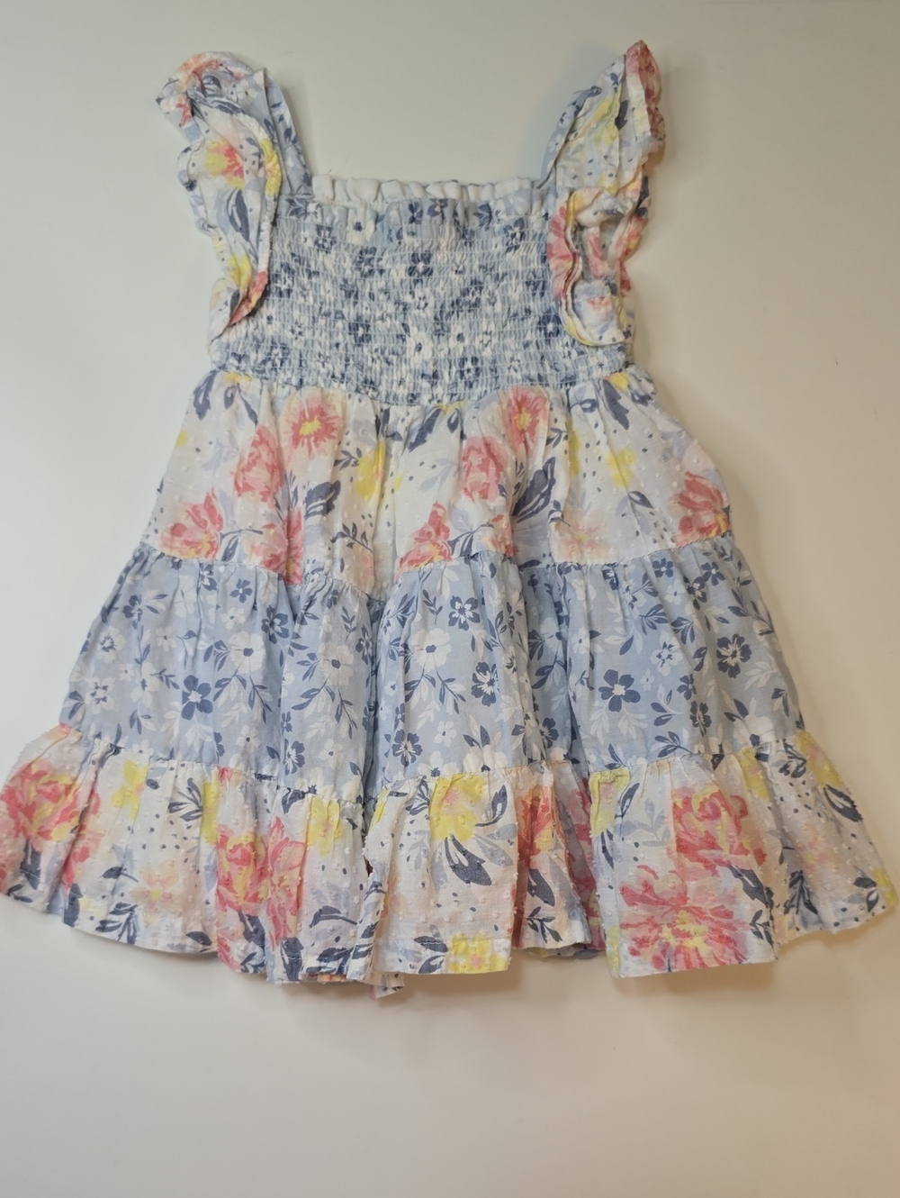 Haute Hippie Floral Tiered Smocked Dress
